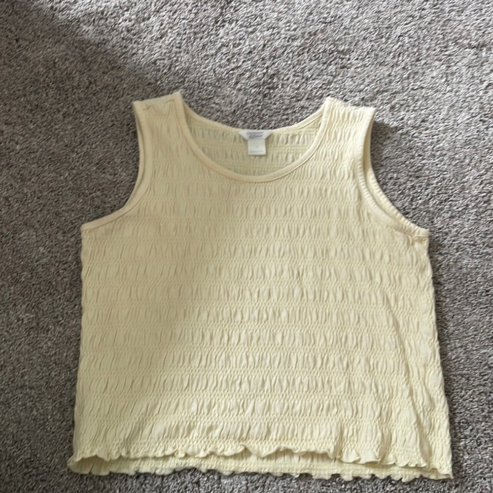 Yellow ruffle tank top
